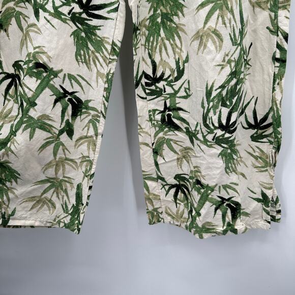 J. JILL Barley Linen Blend Palm Print Wide Leg Culotte Pants // L - Picture 7 of 11